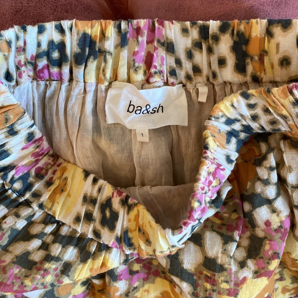 BA&SH A-line Tiered Skirt in Diary Ocre Printed Floral size 1 - Picture 5 of 11